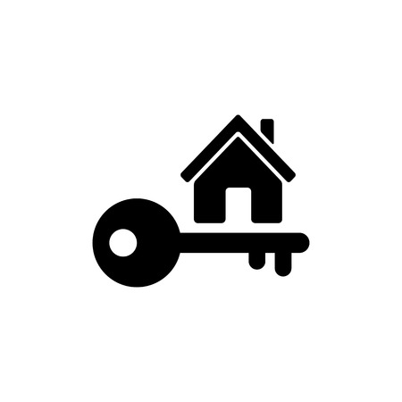 Home key icon in flat style. Simple estate symbolのイラスト素材