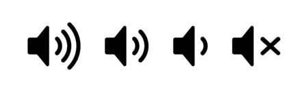 Increases and reduces sound icon set Sound symbolsのイラスト素材
