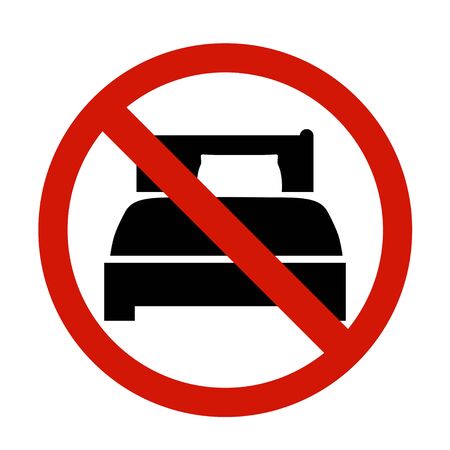 No sleep icon in flat style. No bed symbol.のイラスト素材