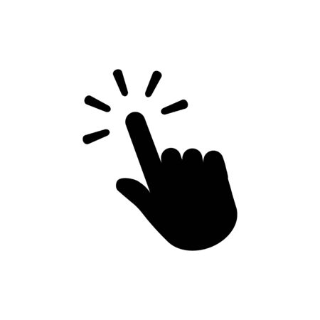 Clicking finger icon in flat. Hand pointer symbolのイラスト素材