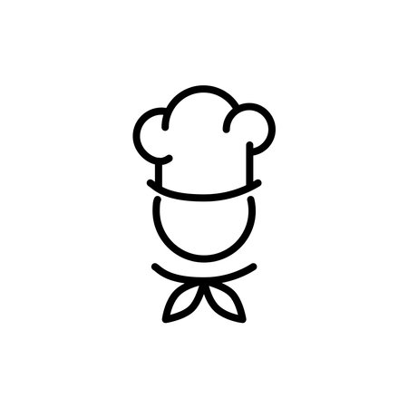 Chef in a cooking hat icon. Kitchen black symbol.のイラスト素材