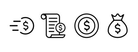 Money vector icon setのイラスト素材