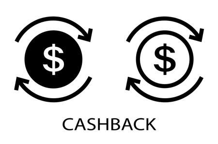 Money icon in flat style Cashback service concept.のイラスト素材