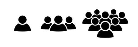 People icons. Crowd of people icon. Men symbolのイラスト素材