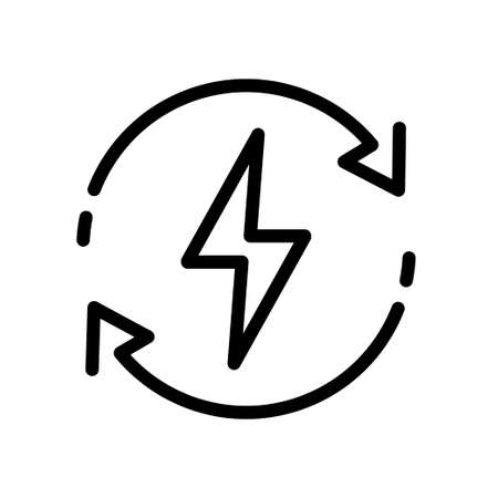 Backup power engine icon, lightning bolt symbolのイラスト素材