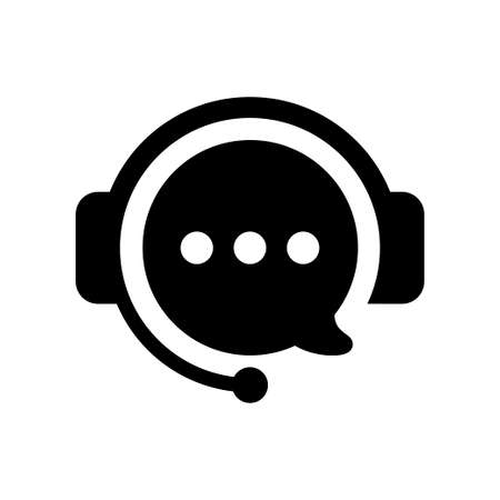 Support with speech bubble icon. Headphones symbolのイラスト素材