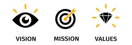 Mission. Vision. Values. Web page template.のイラスト素材