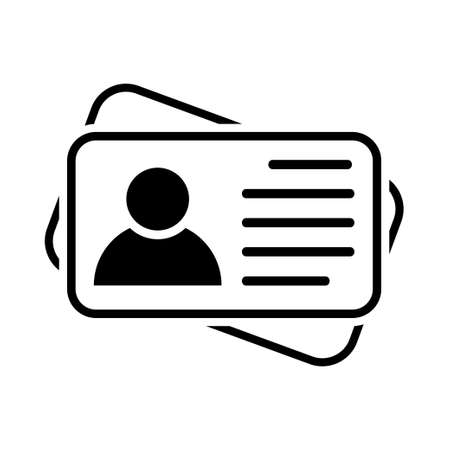 ID icon in flat. Identity information card symbolのイラスト素材