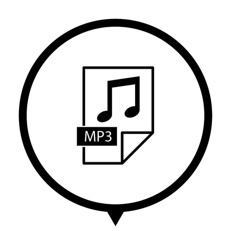 mp3 icon - black vector icon ; map pointerのイラスト素材