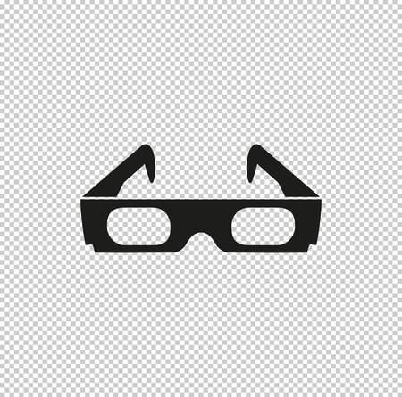 3d glasses  - black vector iconのイラスト素材