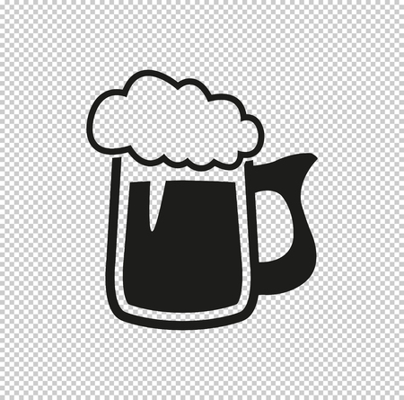 Beer mug  - black vector iconのイラスト素材
