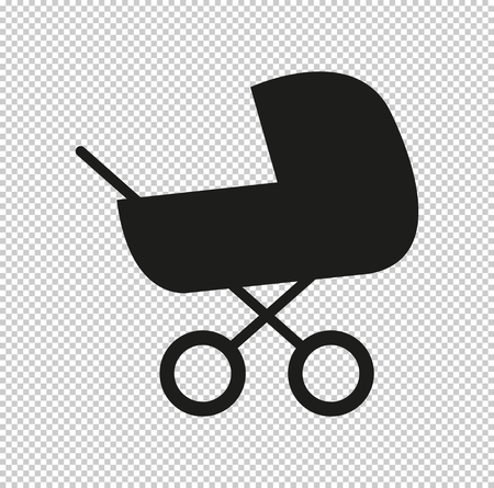 Baby carriage  - black vector iconのイラスト素材