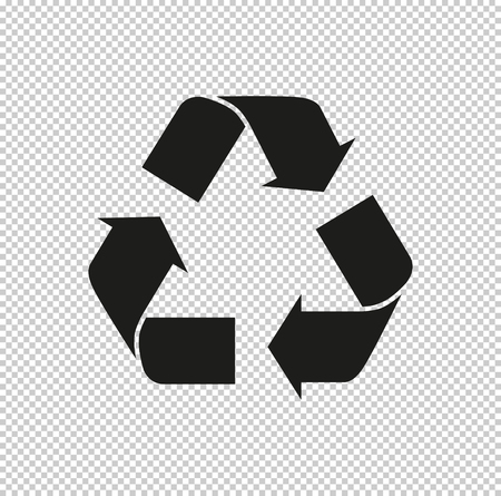 Recycle sign  - black vector iconのイラスト素材