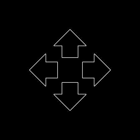 Four arrows pointing from the center -  white vector iconのイラスト素材