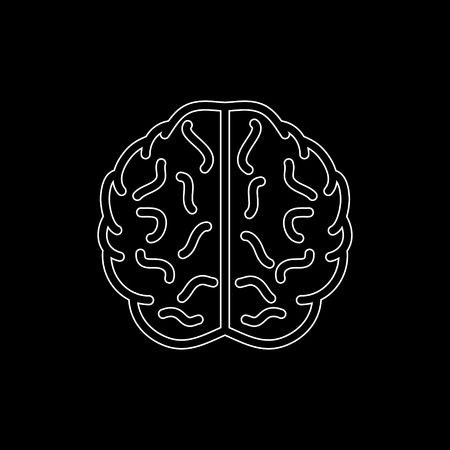 Brain  - white vector iconのイラスト素材