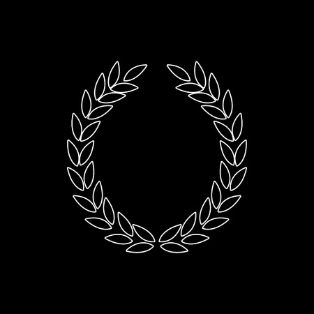 Laurel Wreath  - white vector iconのイラスト素材
