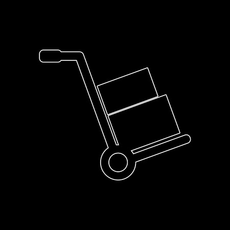 Hand truck  - white vector iconのイラスト素材