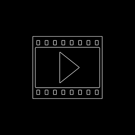 film strip with play  - white vector iconのイラスト素材