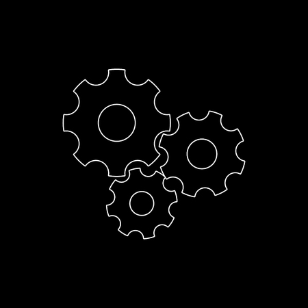 Settings  - white vector iconのイラスト素材