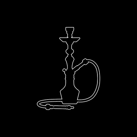 silhouette of a hookah  - white vector iconのイラスト素材