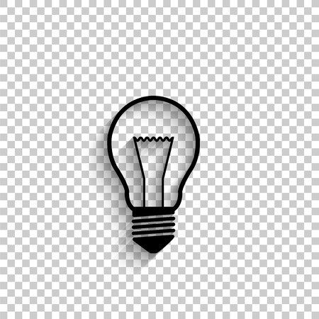 Light bulb - black vector  icon with shadowのイラスト素材