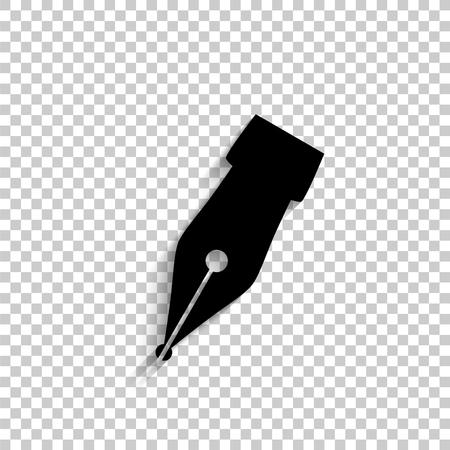 Fountain pen - black vector  icon with shadowのイラスト素材