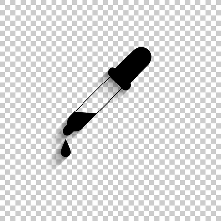 dropper - black vector  icon with shadowのイラスト素材
