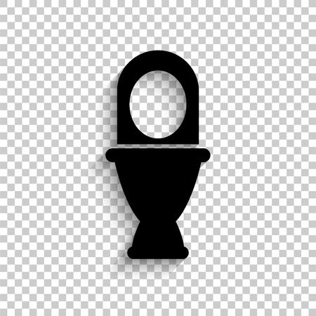 Toilet - black vector  icon with shadowのイラスト素材