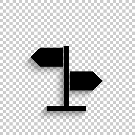 direction sign - black vector  icon with shadowのイラスト素材