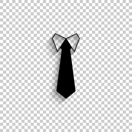 Tie - black vector  icon with shadowのイラスト素材