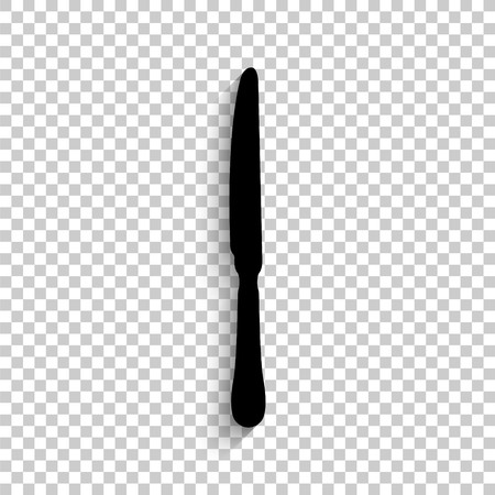 knife - black vector  icon with shadowのイラスト素材