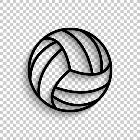 volleyball ball - black vector  icon with shadowのイラスト素材