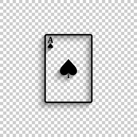 ace - Playing card - black vector  icon with shadowのイラスト素材