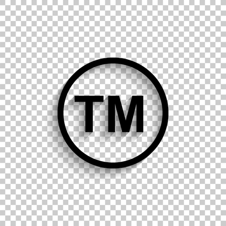tm - black vector  icon with shadowのイラスト素材