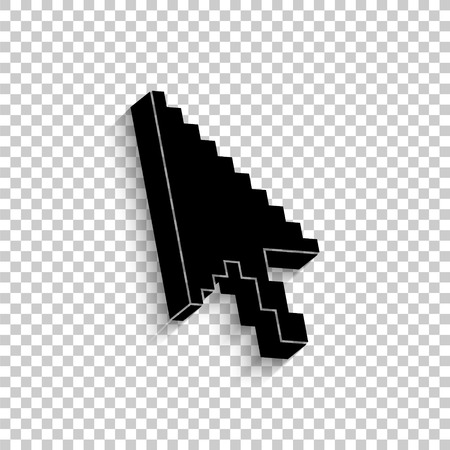arrow cursor - black vector  icon with shadowのイラスト素材