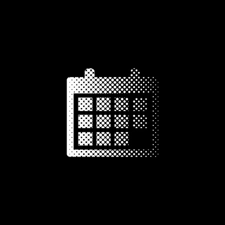 Calendar - white vector icon;  halftone illustrationのイラスト素材