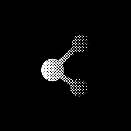 connection - white vector icon;  halftone illustrationのイラスト素材