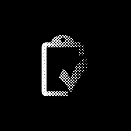 checklist - white vector icon;  halftone illustrationのイラスト素材