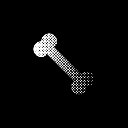 Bone - white vector icon ; halftone illustrationのイラスト素材