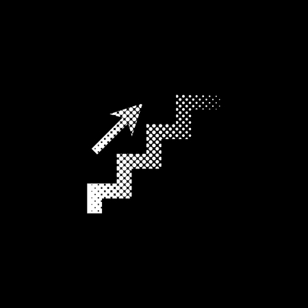 stairs - white vector icon ; halftone illustrationのイラスト素材