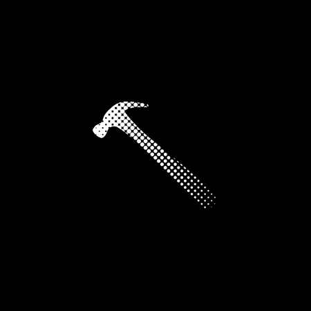 hammer - white vector icon  halftone illustrationのイラスト素材