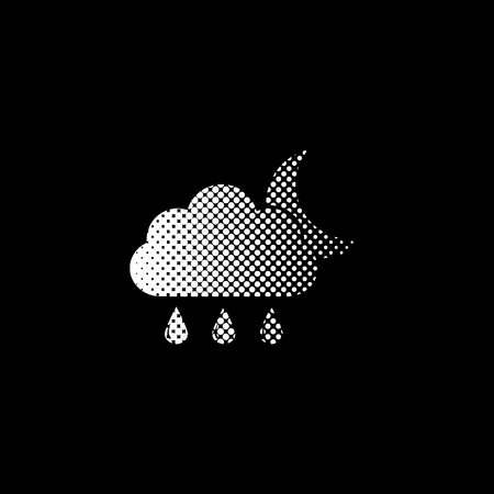 weather icon - white vector icon ; halftone illustrationのイラスト素材