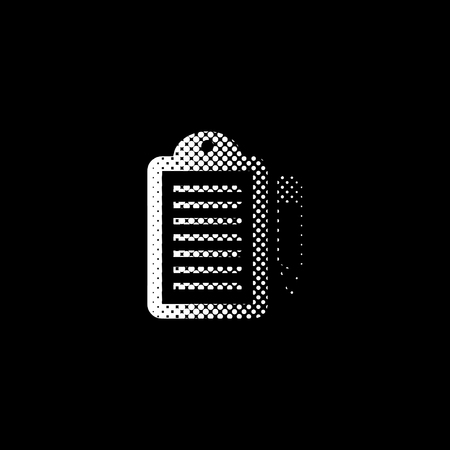 notepad - white vector icon ; halftone illustrationのイラスト素材