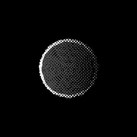 tree ring and saw cut tree trunk - white vector icon;  halftone illustrationのイラスト素材