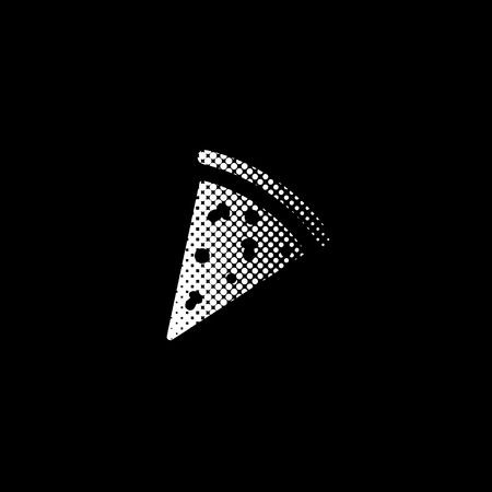 Pizza - white vector icon ; halftone illustrationのイラスト素材