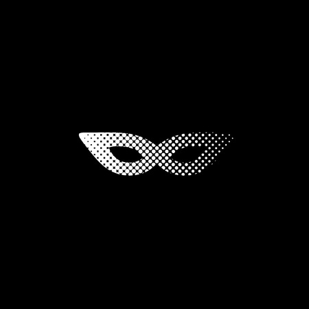 mask - white vector icon;  halftone illustrationのイラスト素材