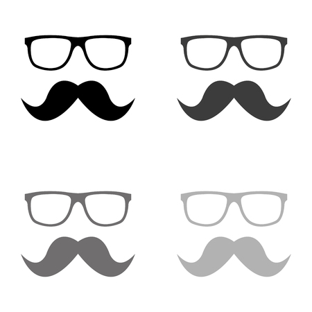 Nerd glasses and mustaches iconのイラスト素材