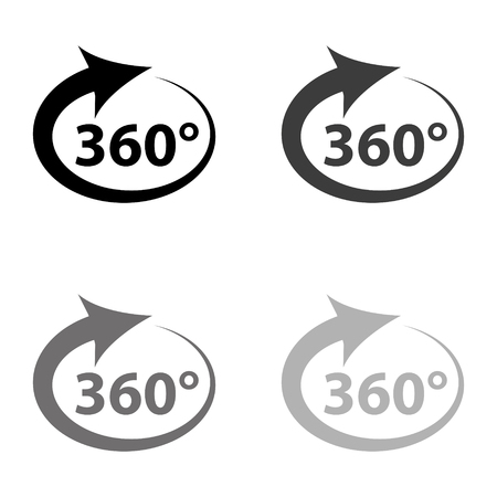 &#xA;360 degree - black vector iconのイラスト素材