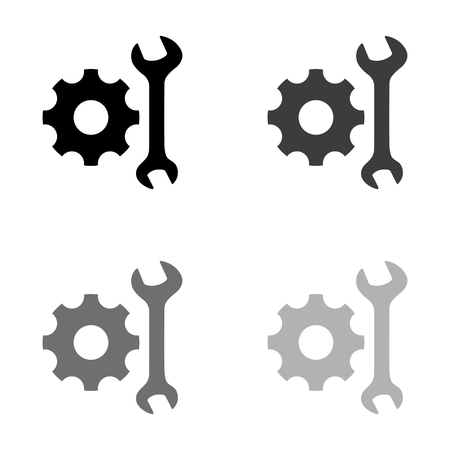 &#xA;Settings - black vector iconのイラスト素材