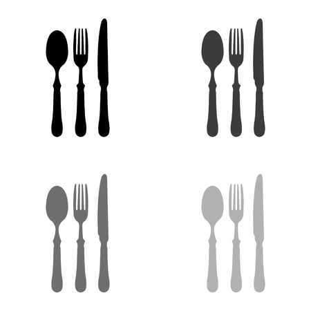 &#xA;fork spoon knife - black vector iconのイラスト素材